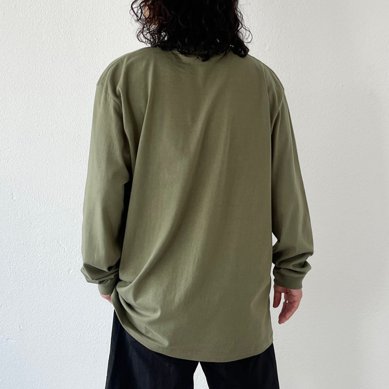 natto logo long sleeve tee / olive（ナットロゴロングスリーブ