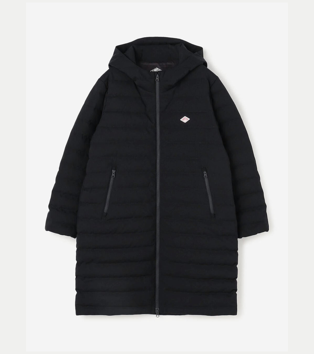 DANTON ウールライク ポリエステル ミドルダウン フーデッドコート
