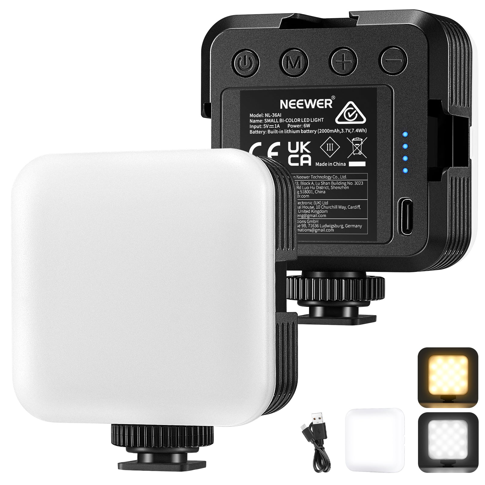 NEEWER LEDビデオライト ポータブル 二色 3200K-5600K - NEEWER