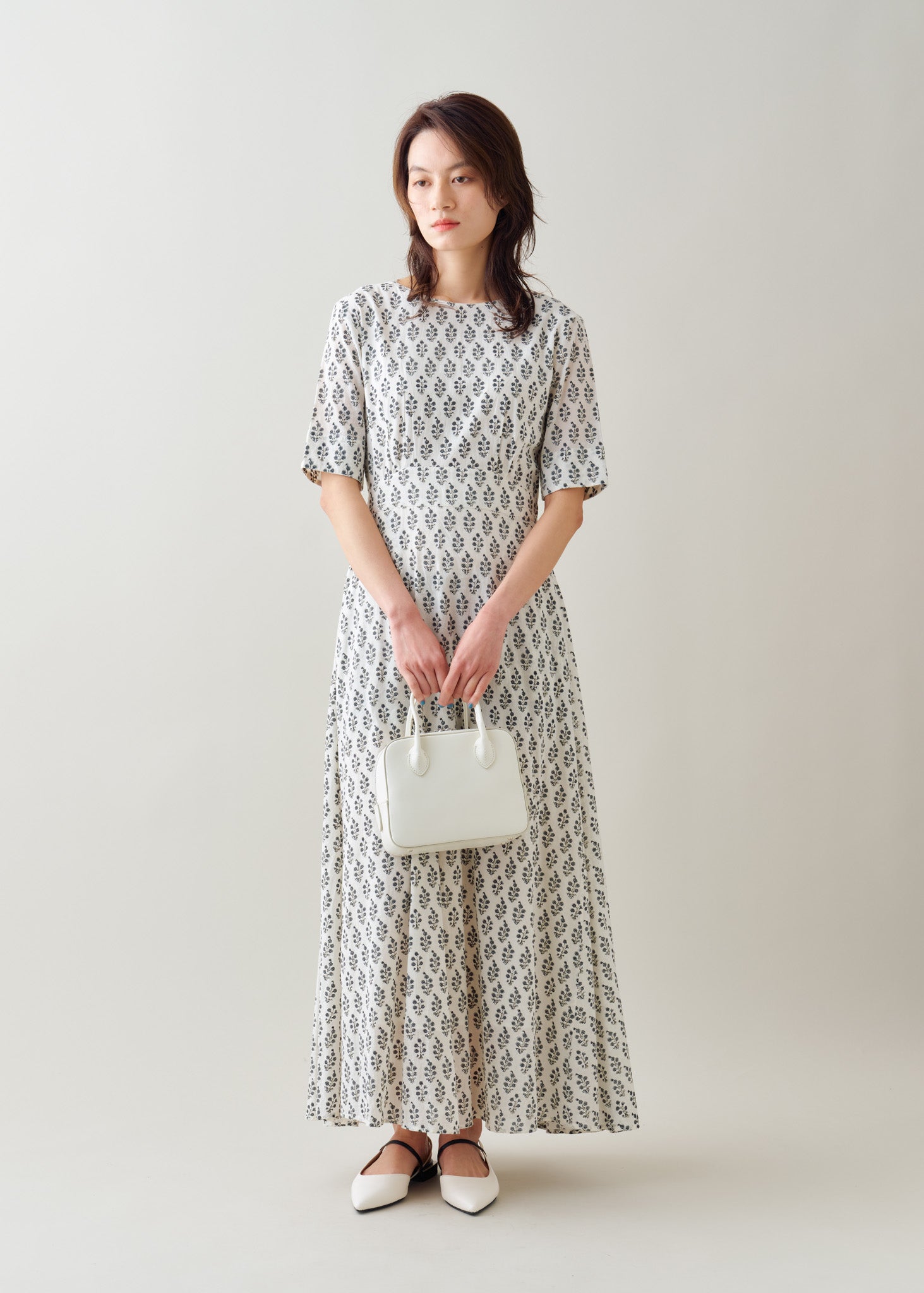 Cotton Voile Small Flower Print Flare Dress | Pasand by ne Quittez