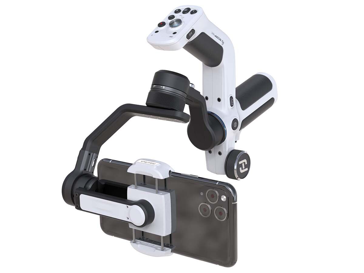 FeiyuTech、スマホ用の3軸補正ジンバル 両手で支えられるダブル