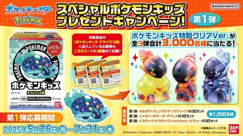 特別クリアVer.のポケモンキッズ3匹セットが当たるキャンペーン！応募