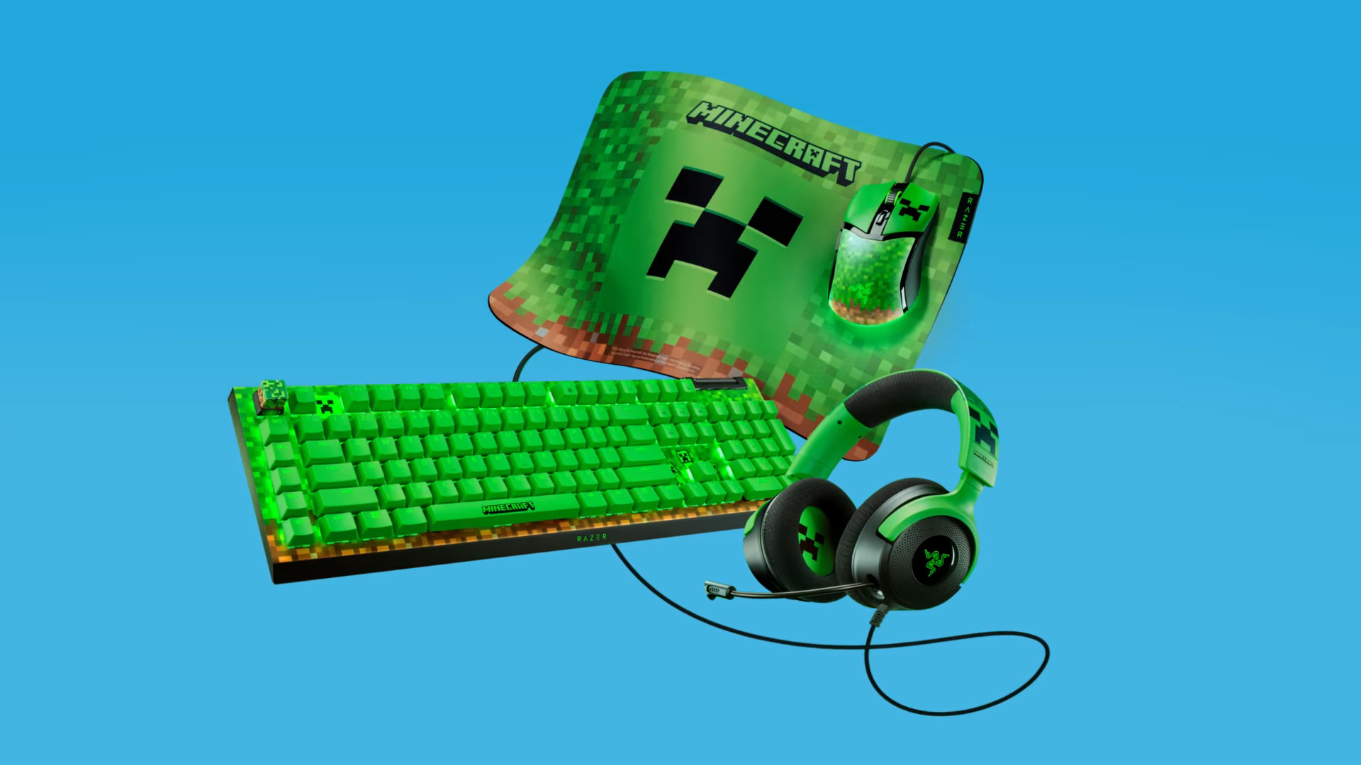 マインクラフト』とRazerがコラボ。クリーパーのキーボード、マウス