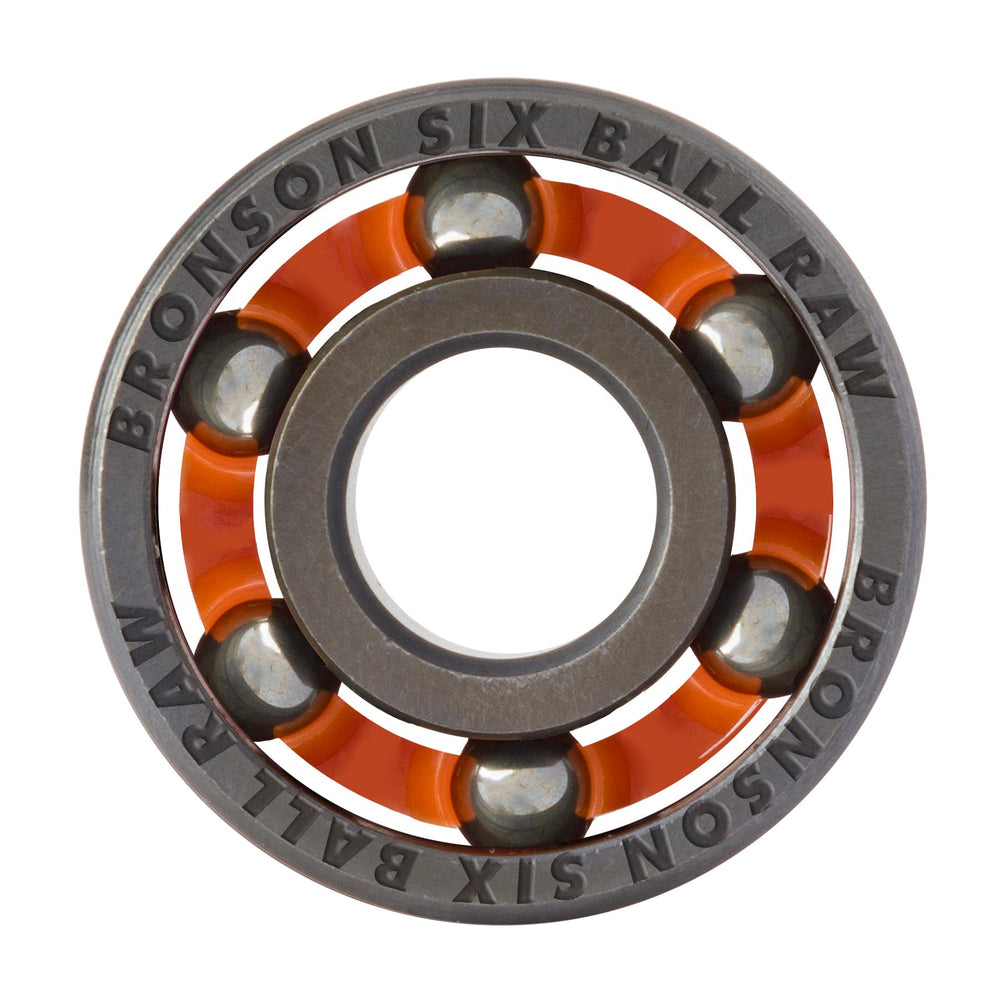 Six Ball Raw Shieldless Skateboard Bearings | Bronson Speed Co.