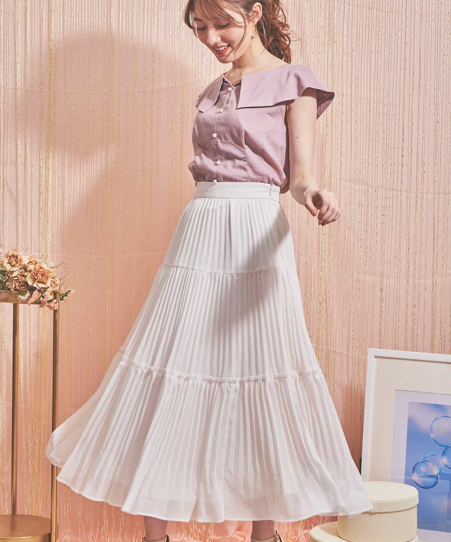 ラメティアードスカート | フレアスカート | NOELA OFFICIAL WEB STORE