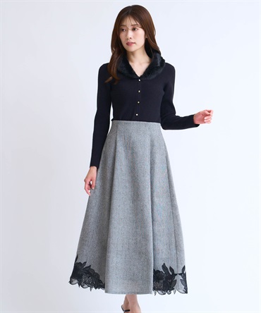 カットワーク刺繍ツイードスカート | フレアスカート | NOELA OFFICIAL