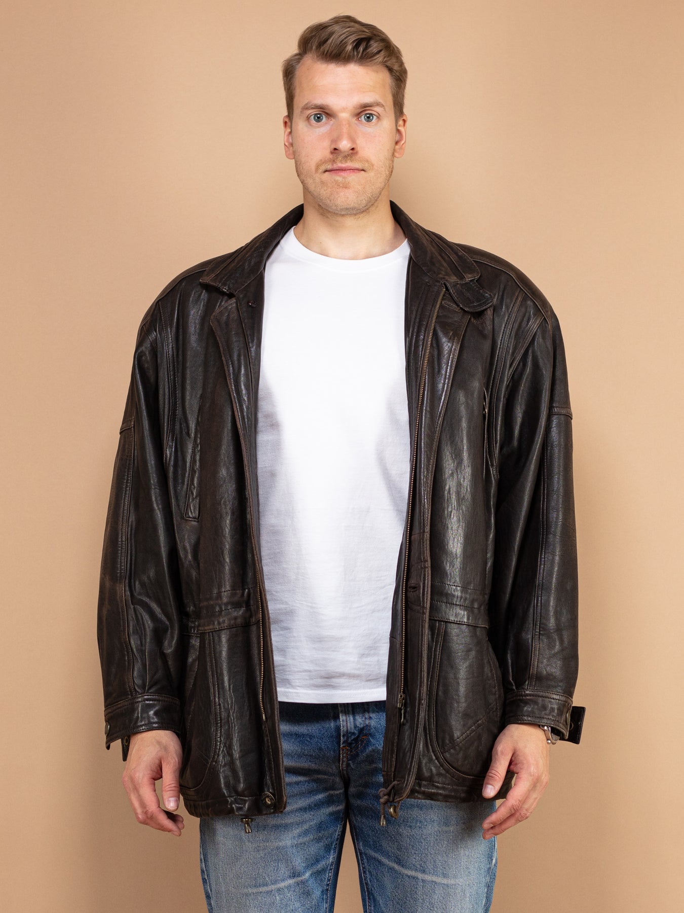 Online Vintage Store | 80's Men Leather Jacket | Northern Grip