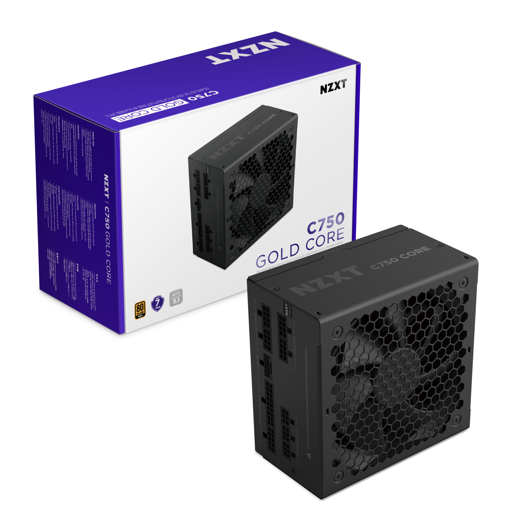 NZXT | C750 Gold Core PSU | 750 Watt Gold Power Supply Unit