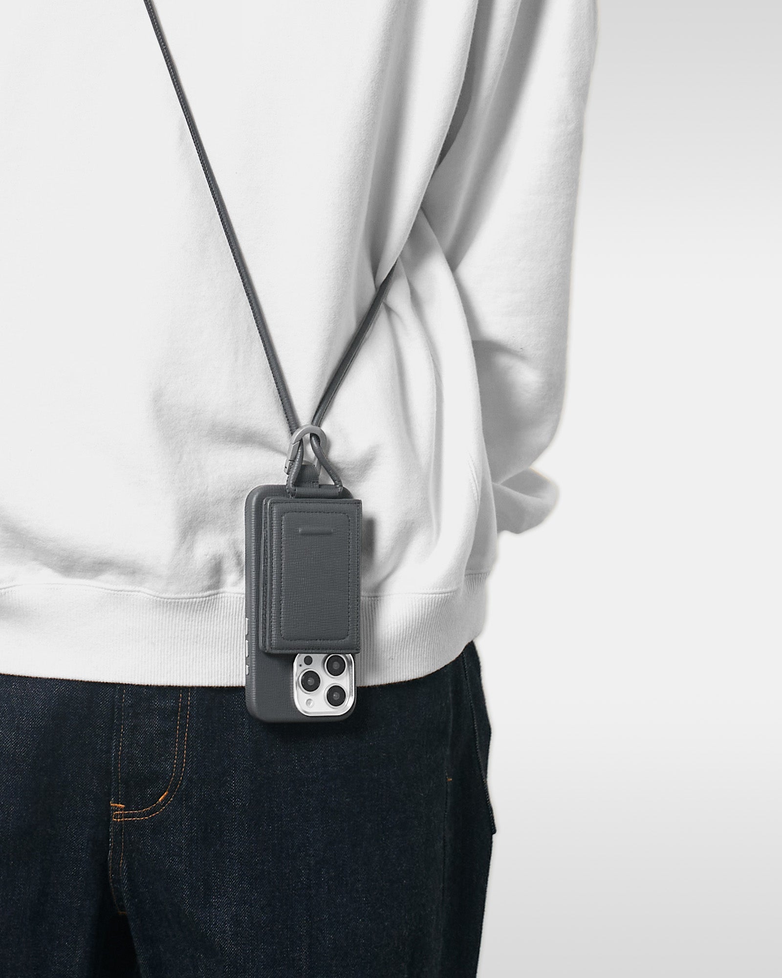 レザー製 iPhoneケース セット / ストラップ付スマホケース / スマホ