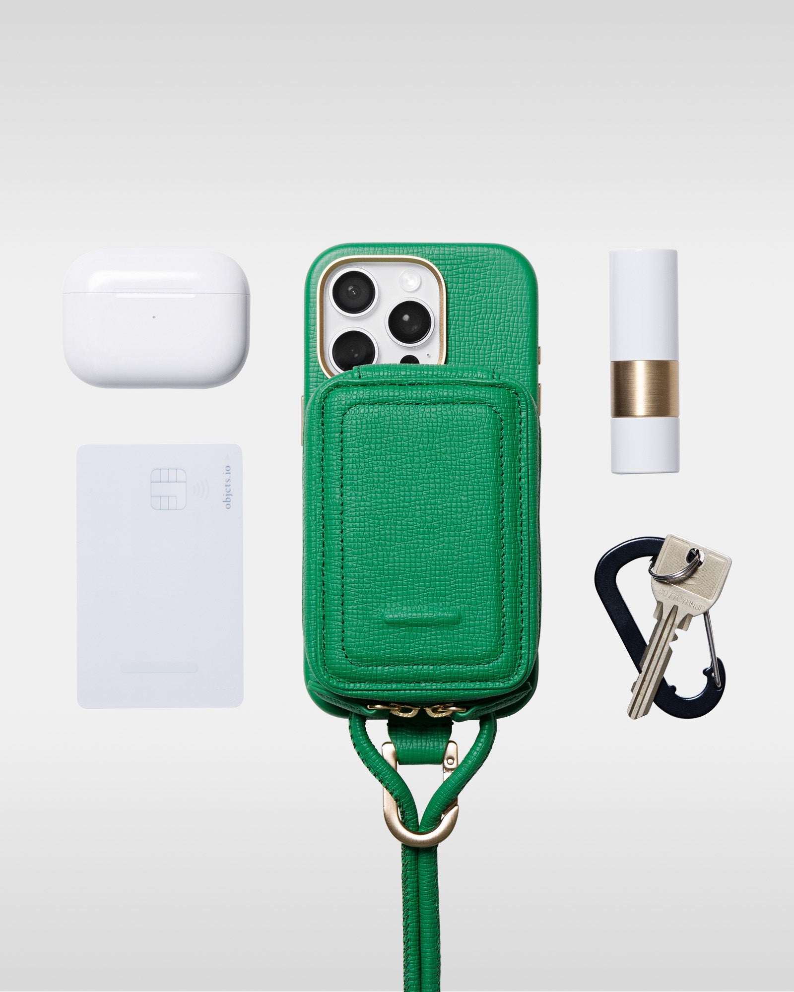 レザー製 iPhoneケース セット / ストラップ付スマホケース / スマホ