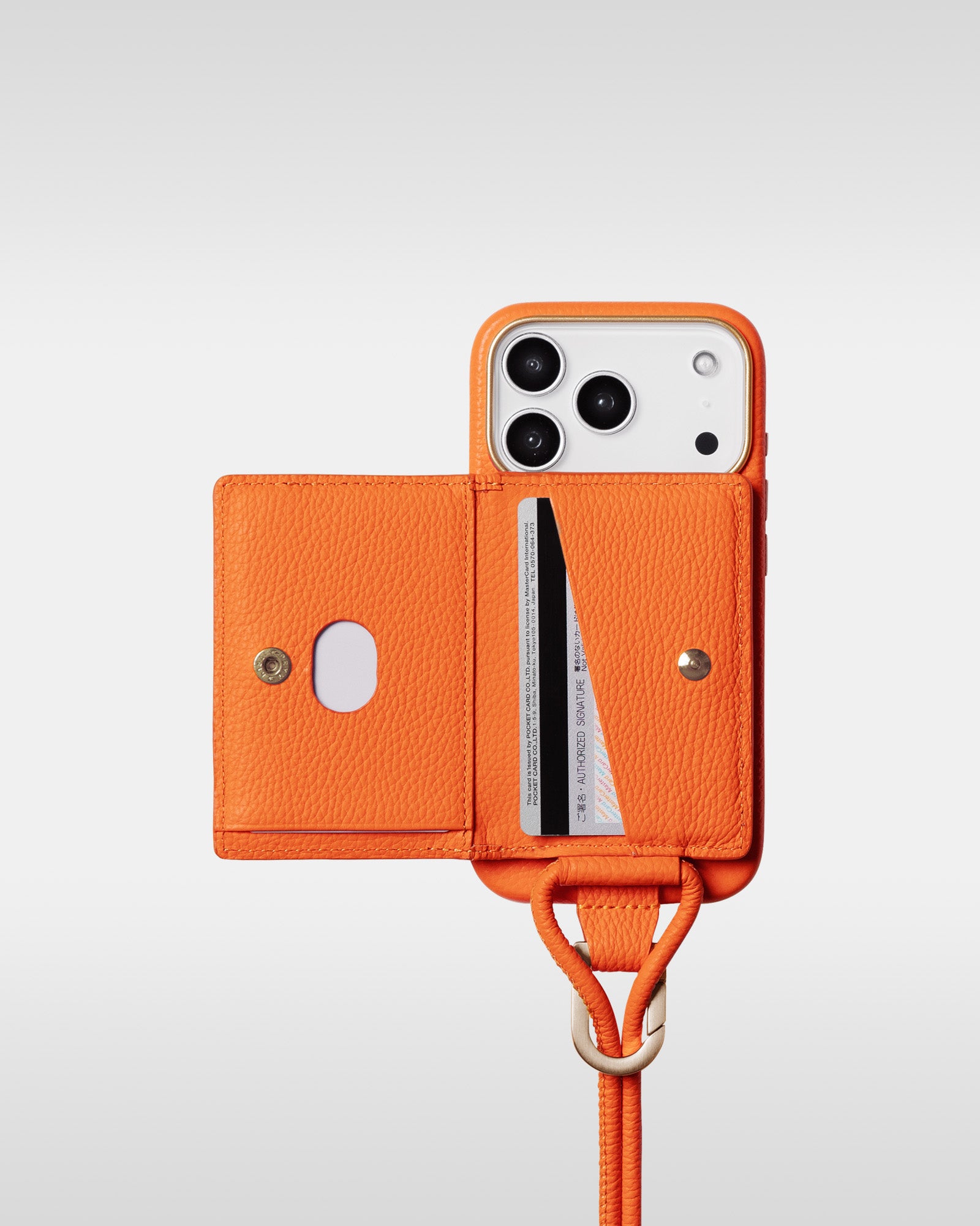 レザー製 iPhoneケース セット / ストラップ付スマホケース / スマホ