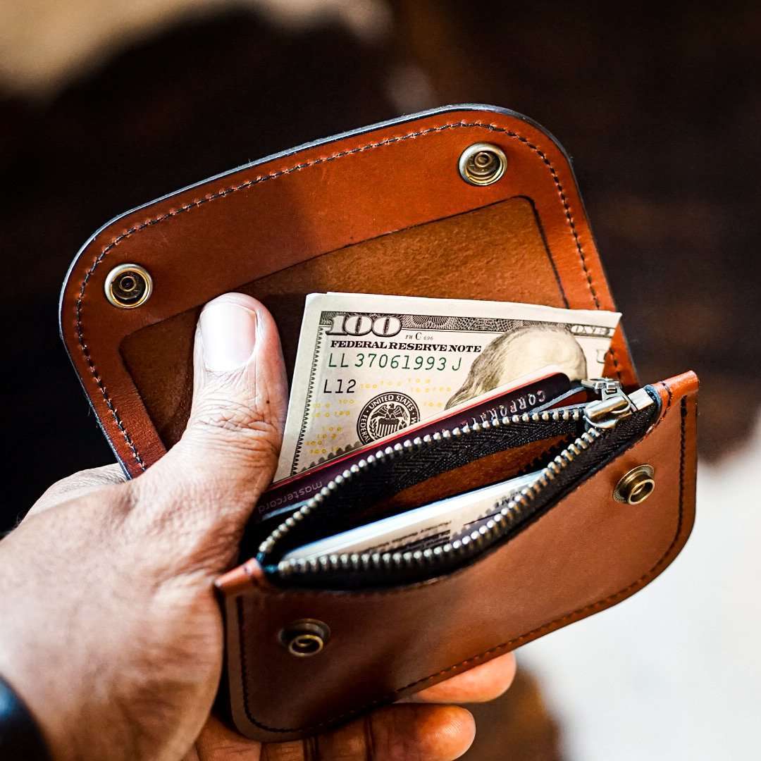Mini-Trucker Wallet – Handmade Slim Leather Wallet | Odin Leather