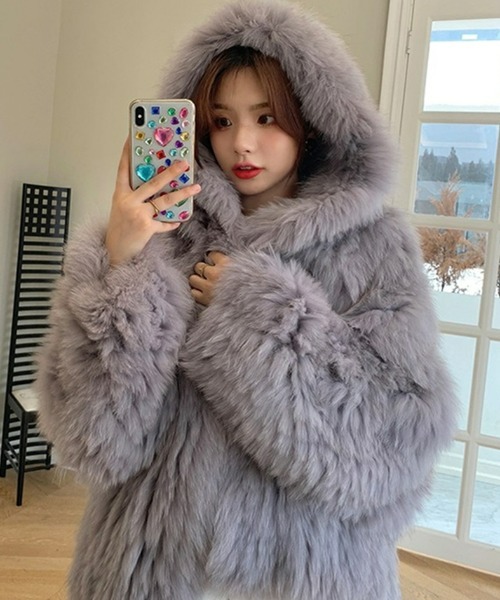 A'GEM/9 × .kom『.kom/ドットケーオーエム』フード ファーアウター