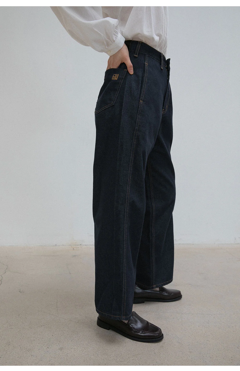wide stitch jeans | OHOTORO