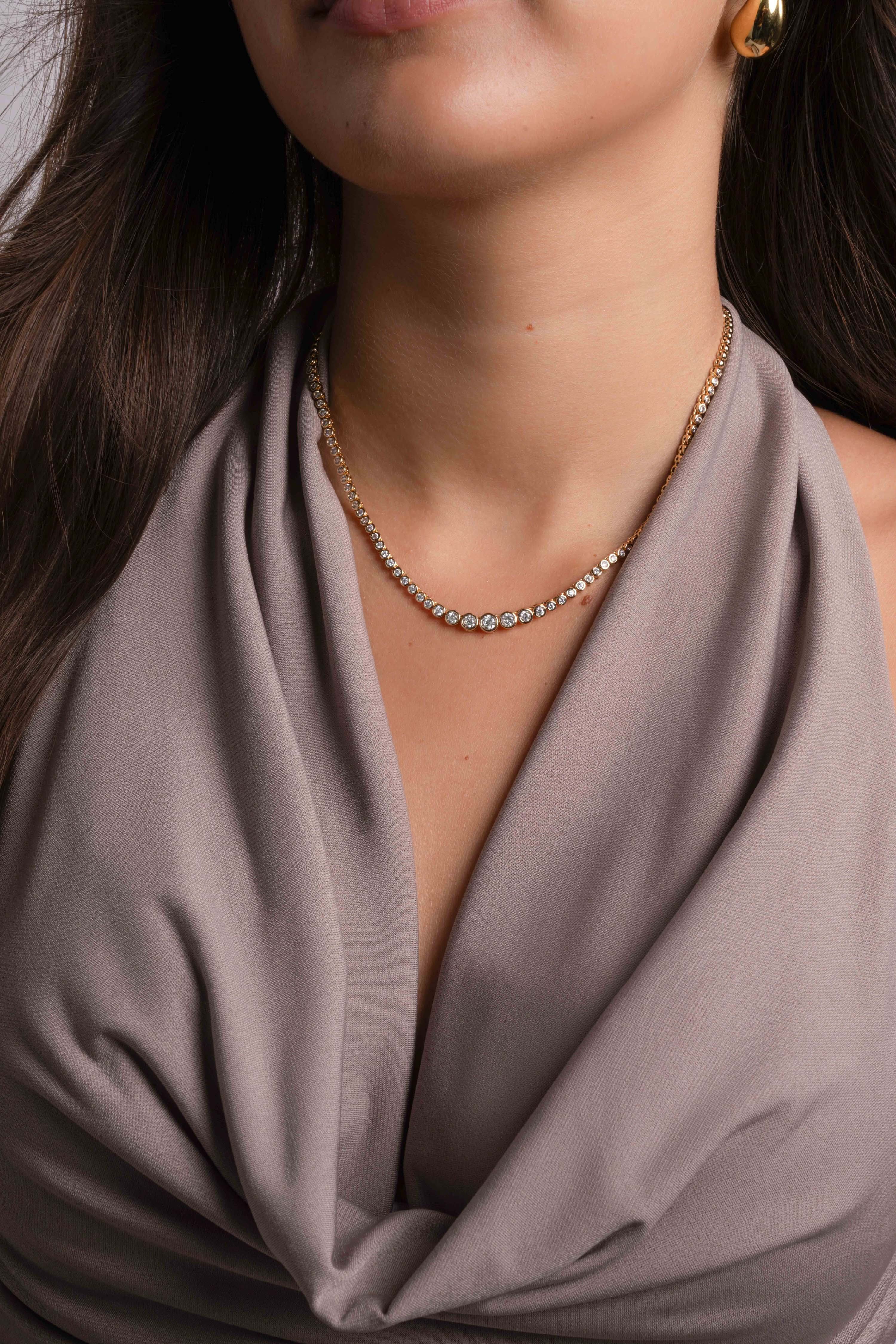 Kendall Gradient Bezel Tennis Necklace – Olivia Lorèn The Label