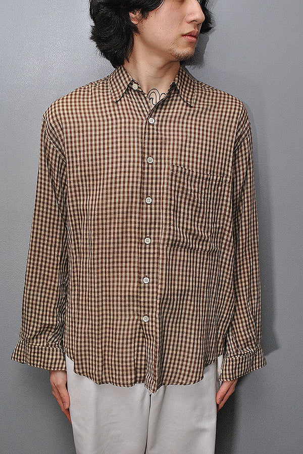 AURALEE SUPER LIGHT CHECK BIG SHIRTS