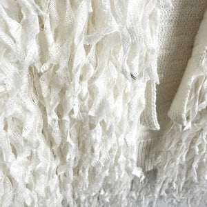 中古】ドゥロワー Drawer フリンジニットベスト ジレ ロングフリンジ