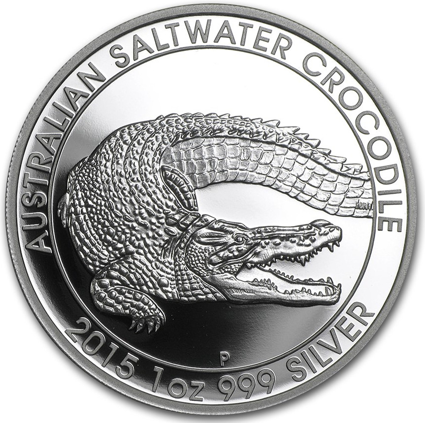 Silver Ounce 2015 Australian Saltwater Crocodile, Coin from