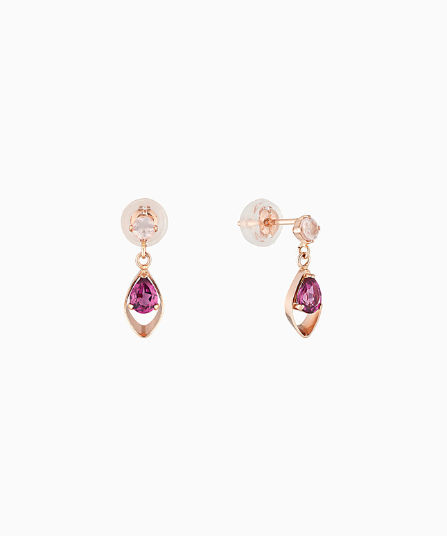 K18PG ロードライトガーネット ピアス|festaria Online Shop(フェスタ