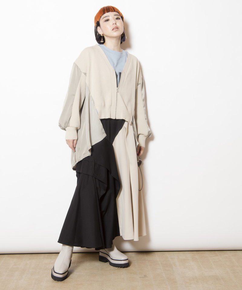 バイカラー切替タックスカート | 【レディースファッション通販