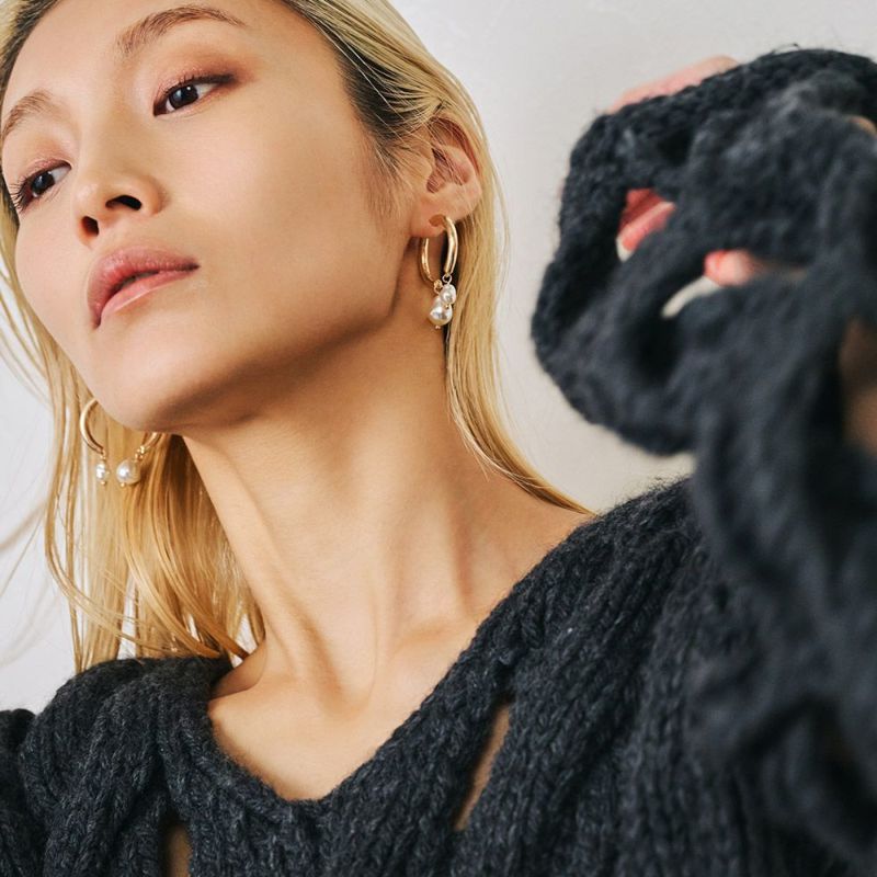 LIMITED NUMBER/リミテッドナンバー】MOON ピアス マットメタル