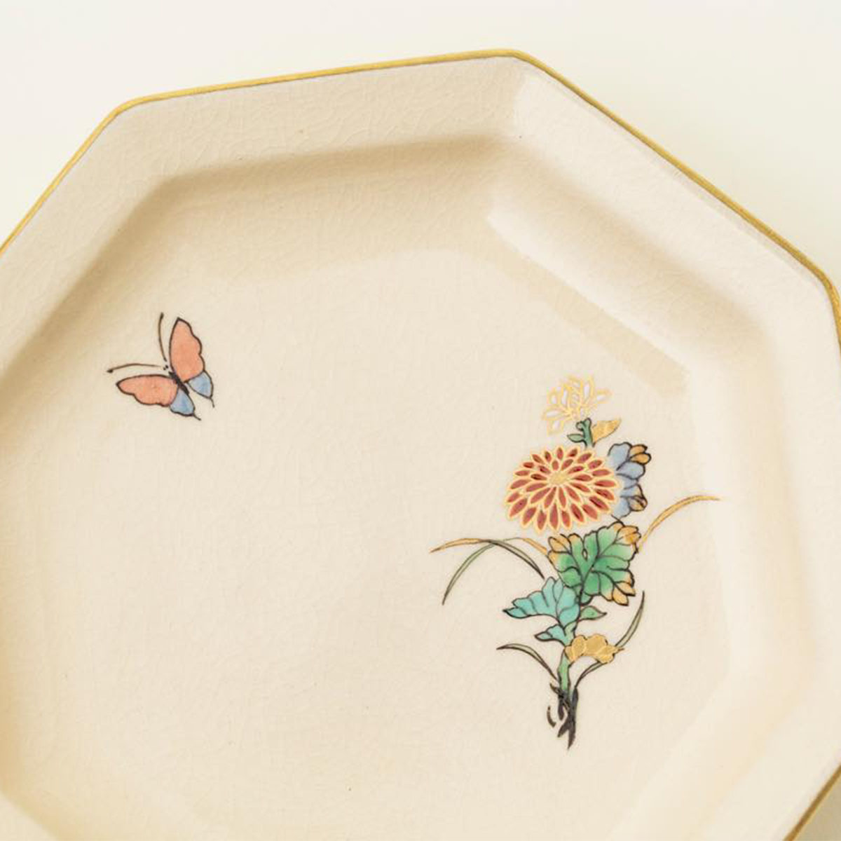 八角皿（小）菊 [ハッカクザラショウキク]｜沈壽官窯（ちんじゅかんが