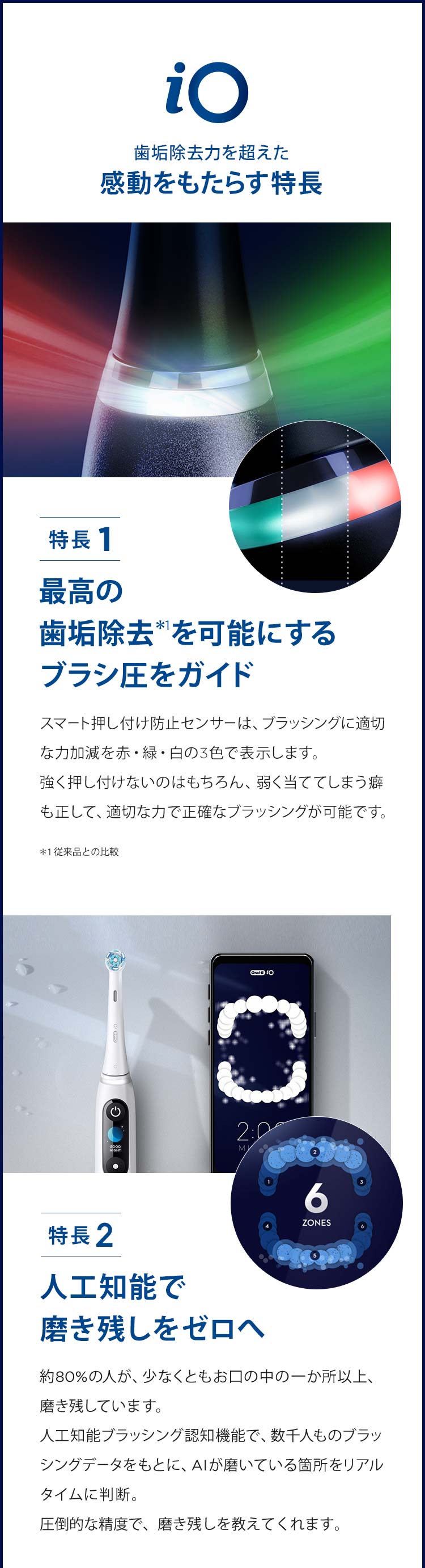 電動歯ブラシ ブラウンオーラルB 公式 | iO8（ホワイトアラバスター