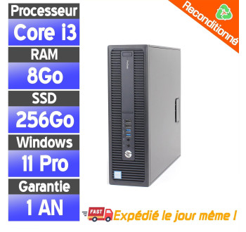 HP ProDesk 600 G2 SFF - Core i3-6100 - SSD 256 Go Ram 8Go