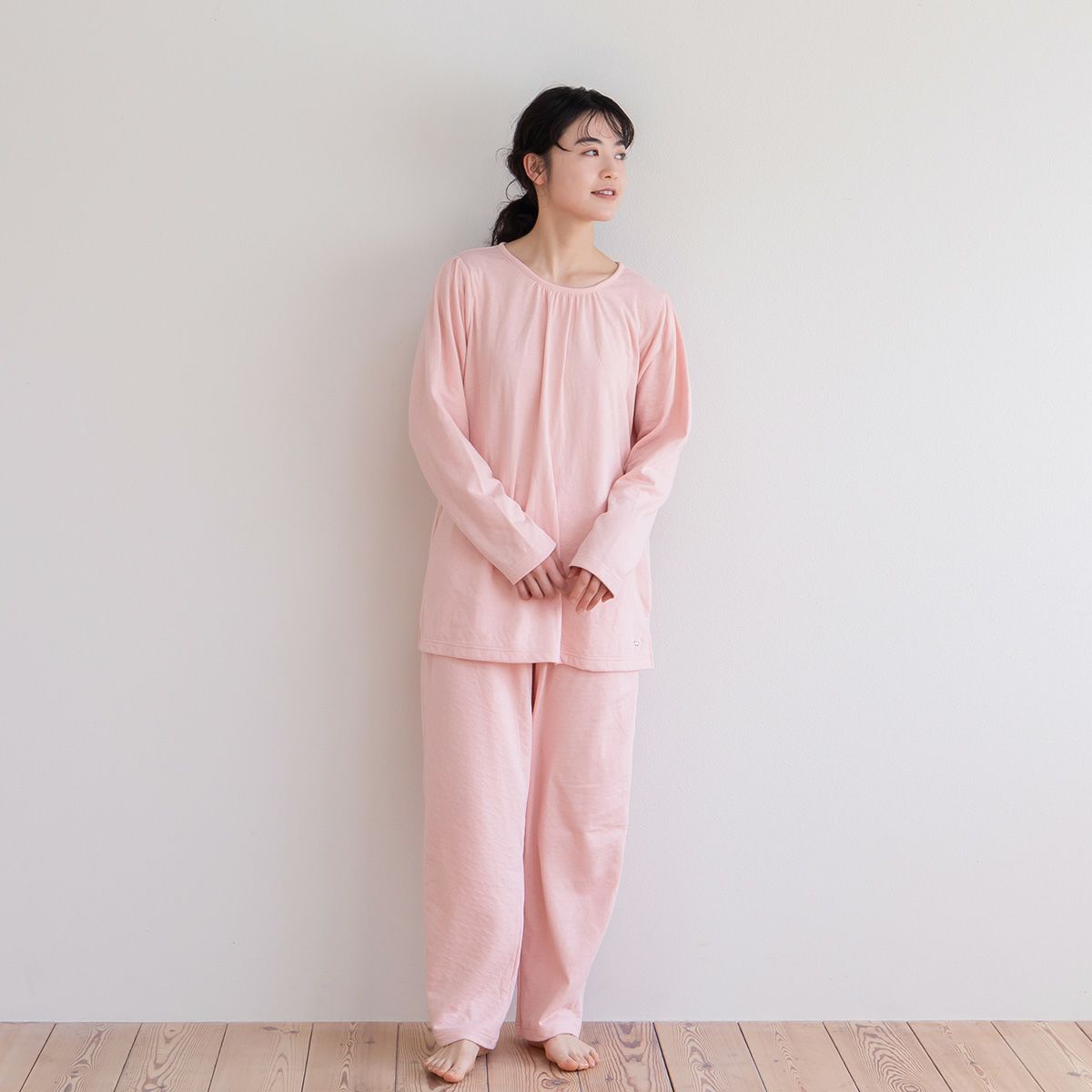 CELINE シルク 長袖パジャマ M ピンク シルク 絹 100％ レディース