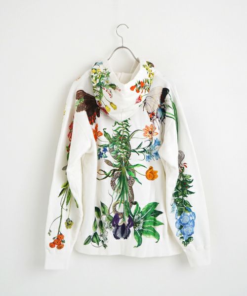 AHCAHCUM あちゃちゅむ お花の体ジップパーカー（シロ）