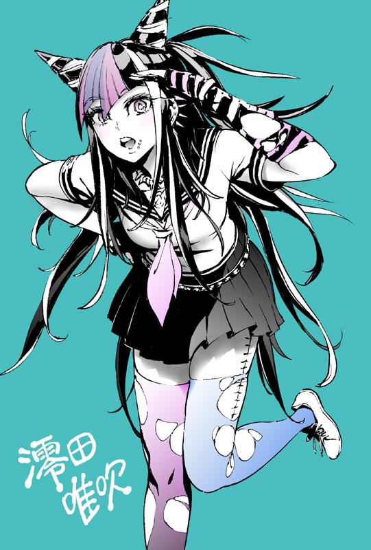 ダンガンロンパ2の澪田唯吹。配色がすごい綺麗だし楽しいし可愛いくて好き