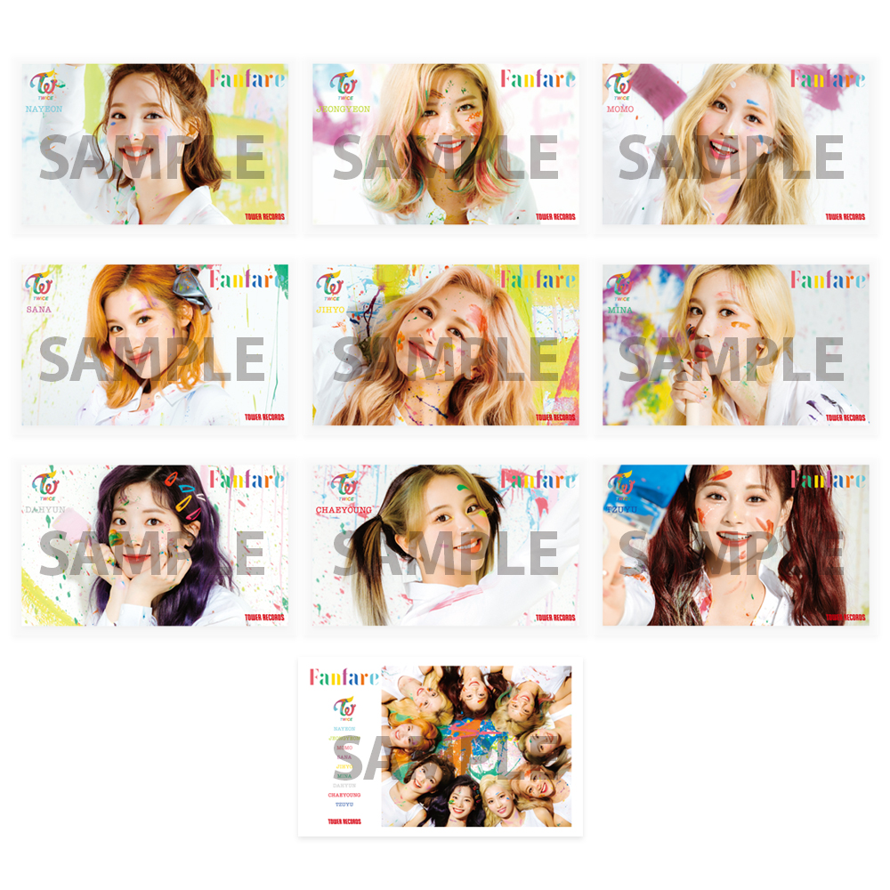 7/8(水)発売 #TWICE『#Fanfare』のタワレコ特典:クリアトレカ(10種