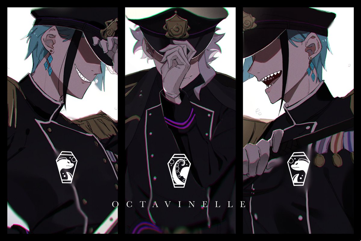 オクタヴィネル寮×軍服】 3人そろったのでまとめました🐚 #ツイ