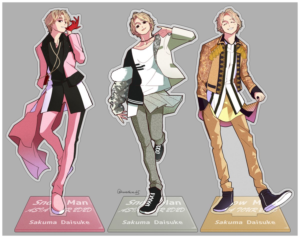 アクスタ風2D2D新衣装💗 桜の佐久間・銀の佐久間・金の佐久間