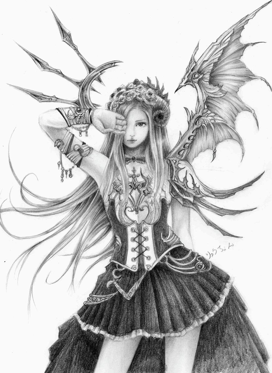 悪魔…？✨ #鉛筆画 #イラスト好きと繋がりたい #絵描きさんとつながり