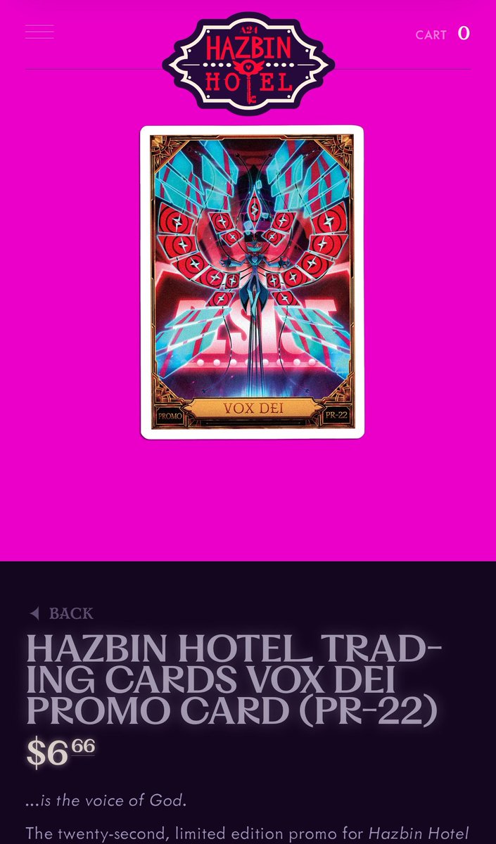 ハズビンホテル ヴォックス プロモカード PR-21 PR-22♯7 Hazbin Hotel