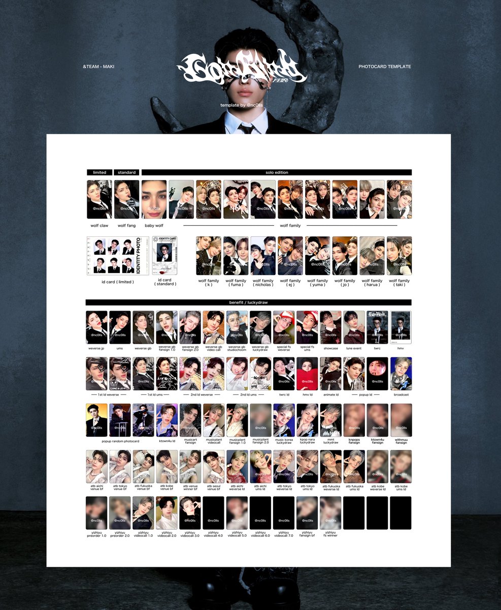 &TEAM 3rd Single 「Go in Blind (月狼)」 andteam photocard list