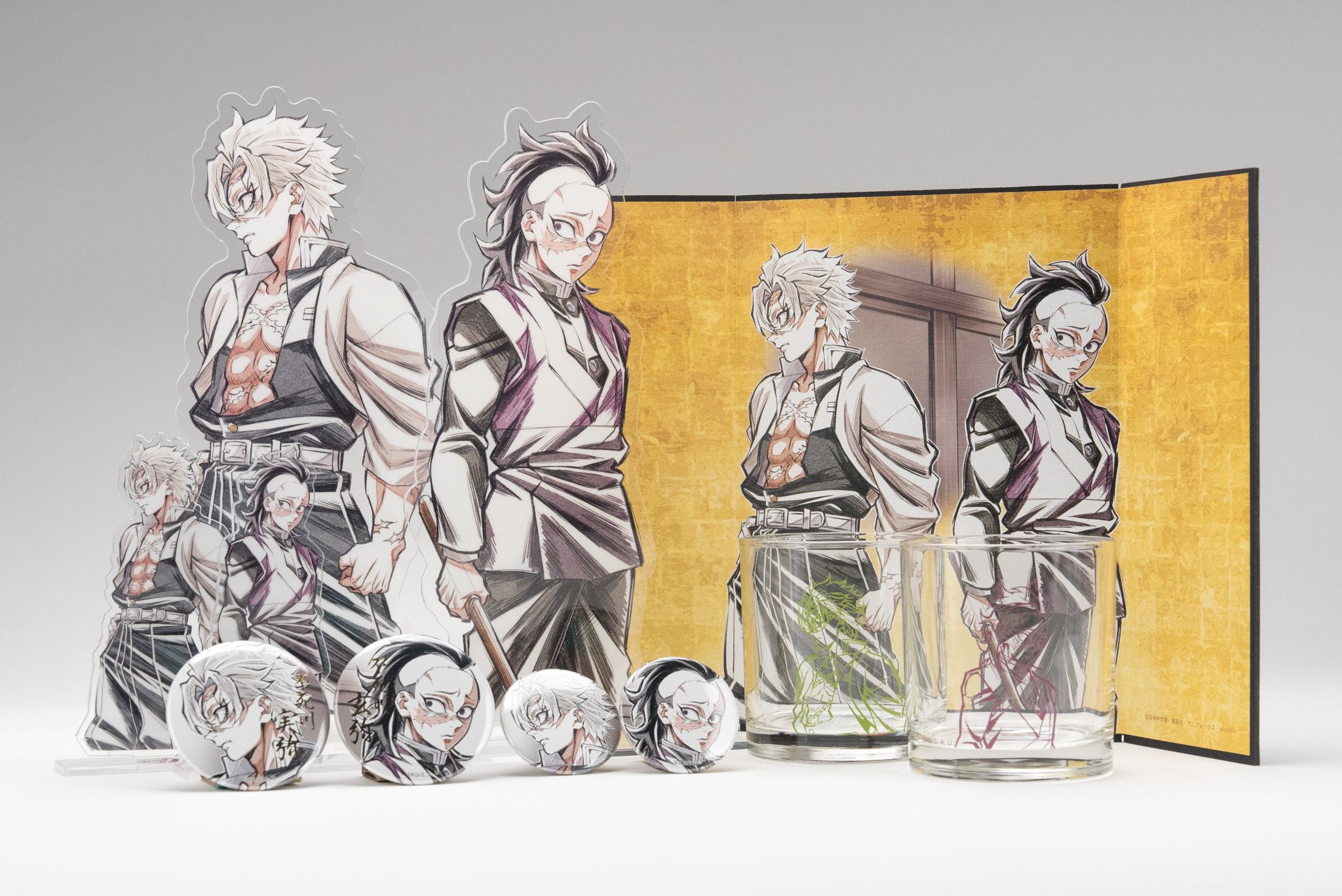 鬼滅の刃 柱描き下ろしイラスト webshopくじ F賞缶バッジ 義勇実弥 鬼