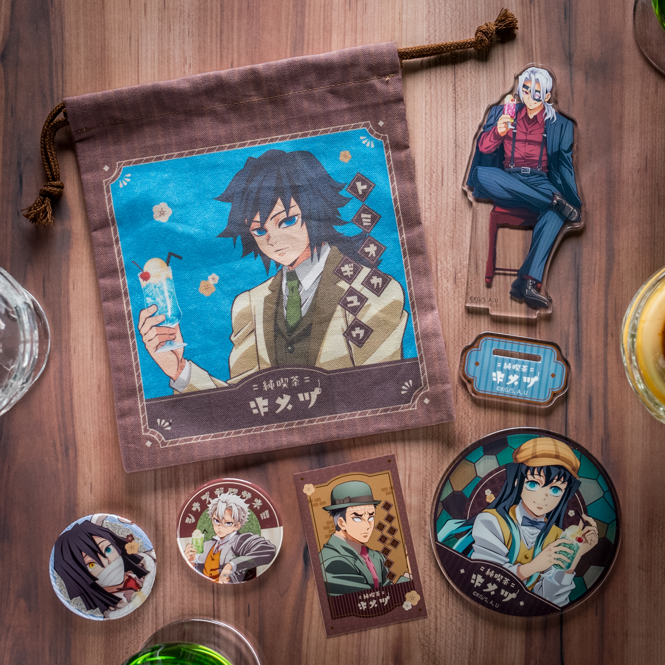 鬼滅の刃 AGF2024 純喫茶 アクリルコースター グラス 不死川実弥 鬼滅