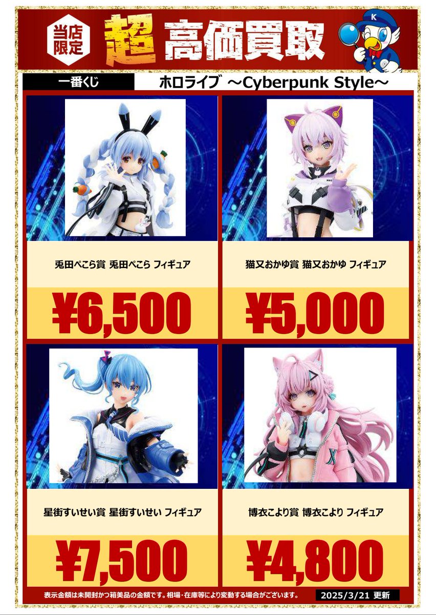 一番くじ ホロライブ すいせい ぺこら おかゆ フィギュアセット 一番