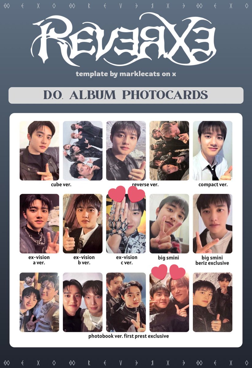 EXO REVERXE トレカ 交換 譲 : スホ、レイ、チャニョル、カイ、セフン