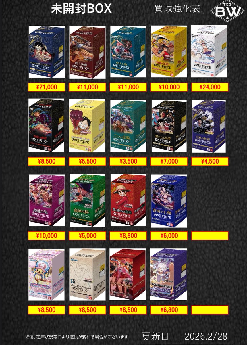 ワンピース未開封BOX