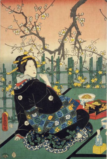 三代歌川豊国 の「梅見」 : 一語一絵