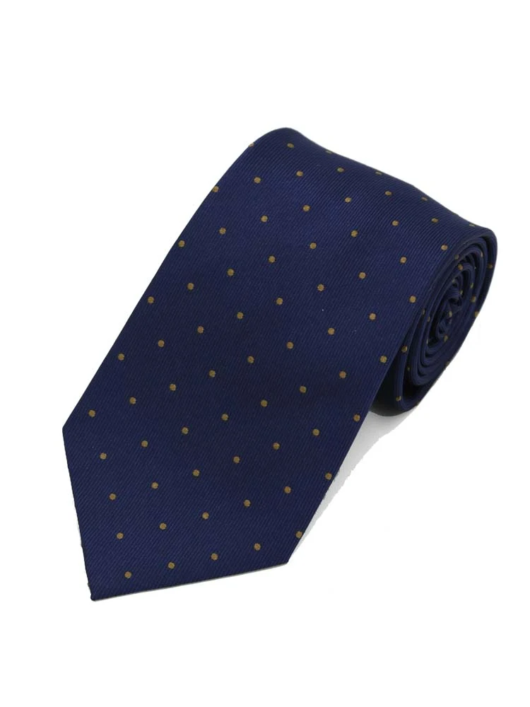 L．グレー レギュラーネクタイ ドット柄 グレー/ブラウン/ネイビー