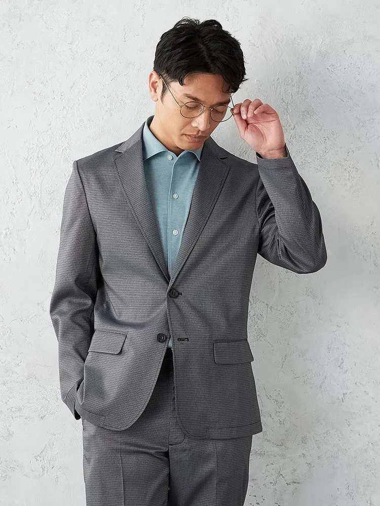 L．グレー 軽量プチプラセットアップ ジャケット 無地 グレー