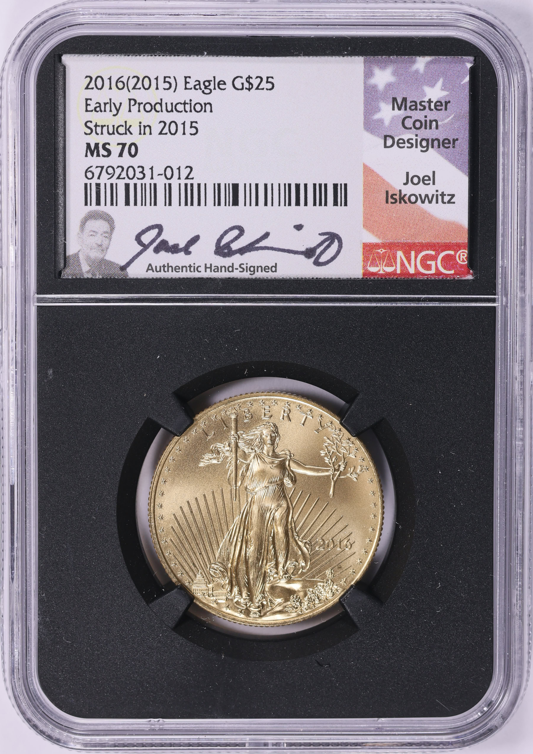 2016 (2015) $25 Half-Ounce Gold American Eagle Struck in 2015