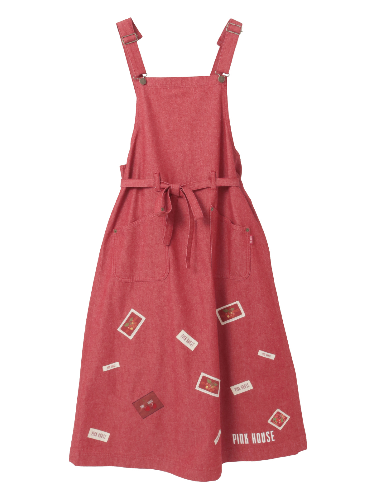 ネームワッペン使いデニムサロペットワンピース｜ピンクハウス