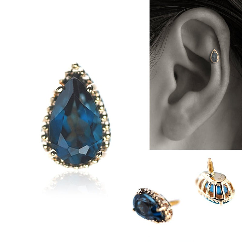 オトナっぽくてカッコイイ。ロンドンブルートパーズ ジュエリー軟骨