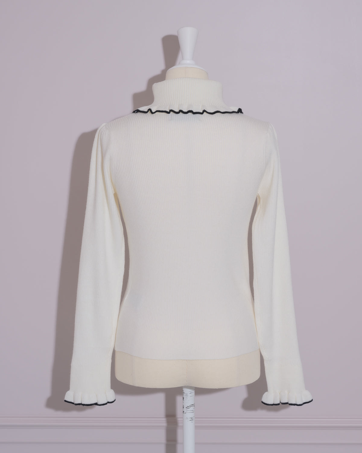 バイカラーロゴフリルタートルニット – pium