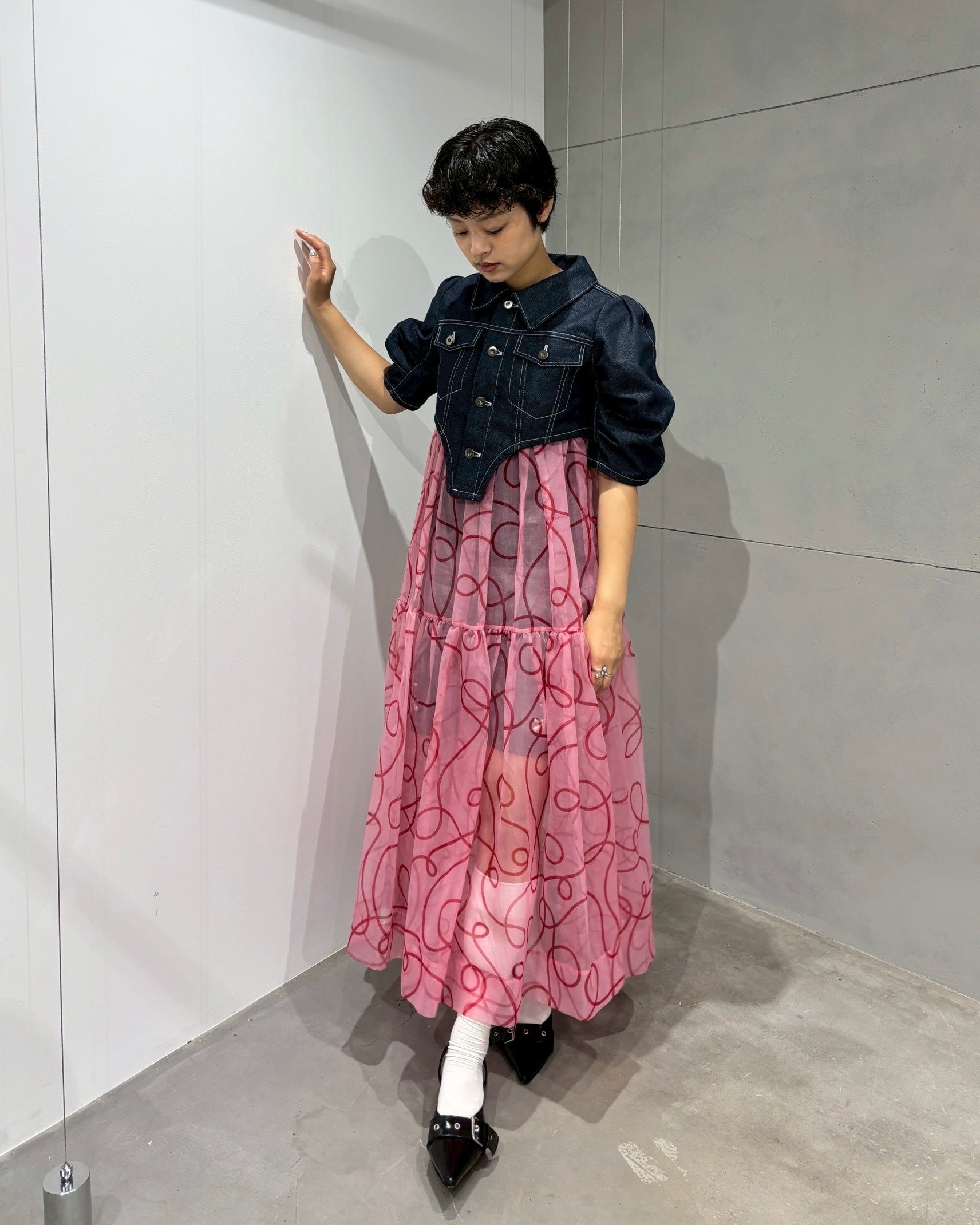 uneune organdy cami dress